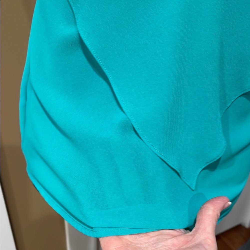 Small Teal Ruffle spaghetti Strap Top - Picture 7 of 10